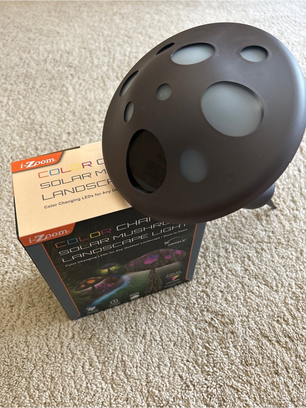 i-Zoom Solar Mushroom Landscape Light Color Changing LED Weatherproof New - Picture 11 of 11